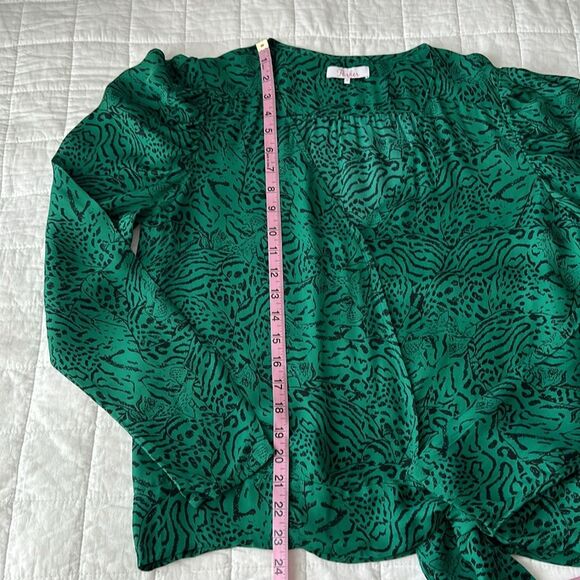 Parker JADED JAGUAR Arya Animal Print Wrap Blouse, US Small - Picture 8 of 11